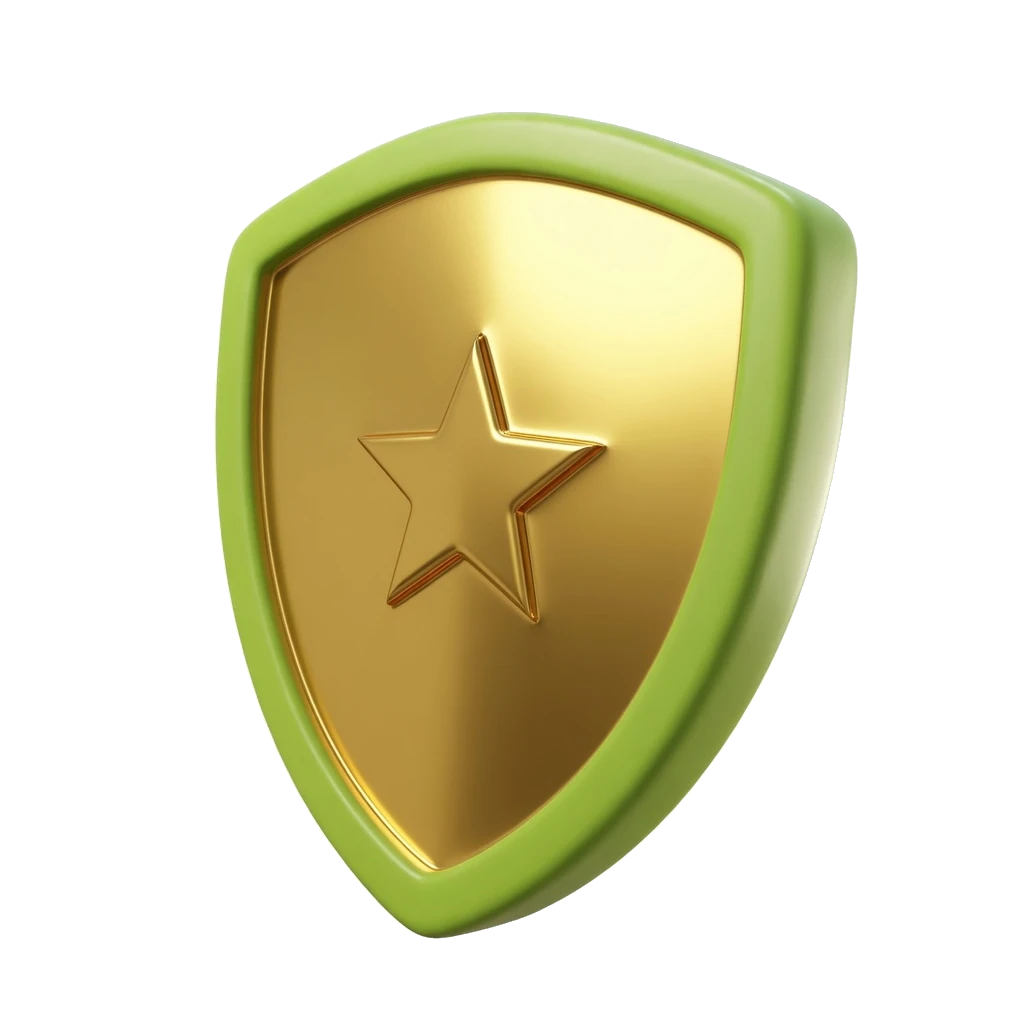 Gold rank shield